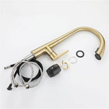 Modern Kitchen Faucet  Pull-Down Sprayer Brushed Gold Finish - Product example