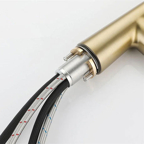 Modern Kitchen Faucet  Pull-Down Sprayer Brushed Gold Finish - Product detail 4