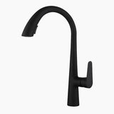 Black Kitchen Faucet  Pull-Down Spray Head Gooseneck Design - Product showcase