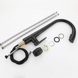 Black Kitchen Faucet  Pull-Down Spray Head Gooseneck Design - Detailed view