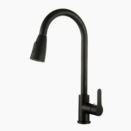 Modern Kitchen Faucet  Matte Black Pull-Down Sprayer - Product showcase