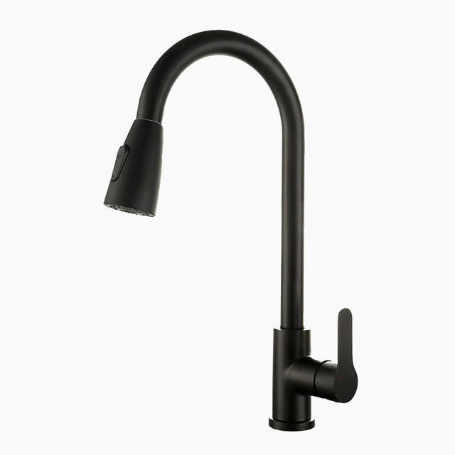Modern Kitchen Faucet  Matte Black Pull-Down Sprayer - Product showcase