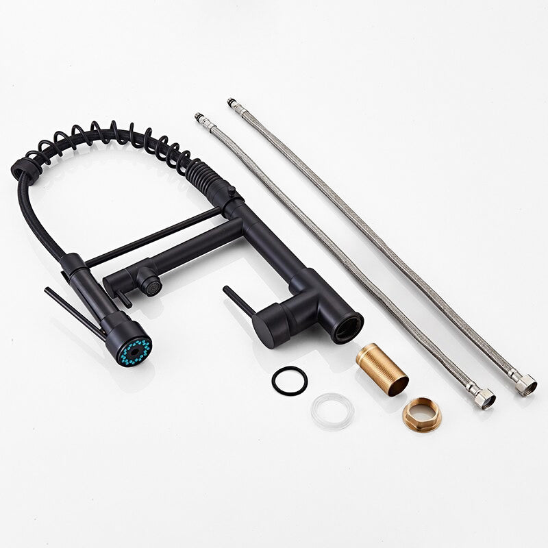 Modern Kitchen Faucet  Matte Black Pull-Down Sprayer - Detailed view