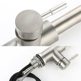 Modern Pull-Out Kitchen Faucet  Brushed Stainless Steel Design - Detailed view