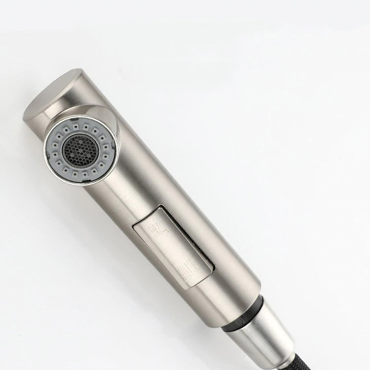 Modern Pull-Out Kitchen Faucet  Brushed Stainless Steel Design - Product example