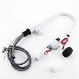 Modern Pull-Out Kitchen Faucet  White Gooseneck Design - Detailed view