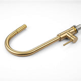 Pull-Down Kitchen Faucet  Brushed Gold Swan Neck Design - Product detail 5