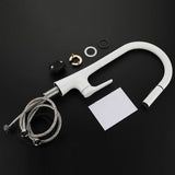 Modern Pull-Down Kitchen Faucet  Matte White Gooseneck Design - Product example