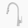 Modern Pull-Down Kitchen Faucet  Matte White Gooseneck Design - Product showcase