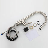 Pull-Down Kitchen Faucet  Brushed Nickel Gooseneck Design - Product detail 4
