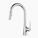 Pull-Down Kitchen Faucet  Chrome Gooseneck Design With Spray Head - Product showcase