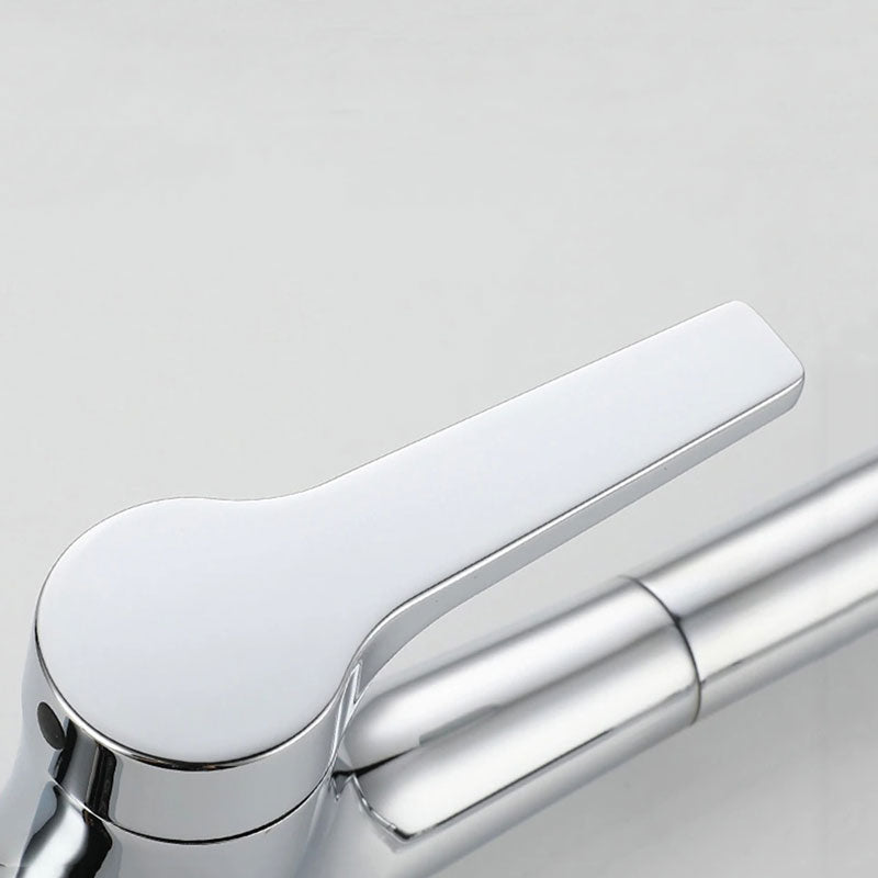 Pull-Down Kitchen Faucet  Chrome Gooseneck Design With Spray Head - Detailed view