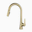 Modern Pull-Down Kitchen Faucet  Brushed Gold Gooseneck Design - Product showcase