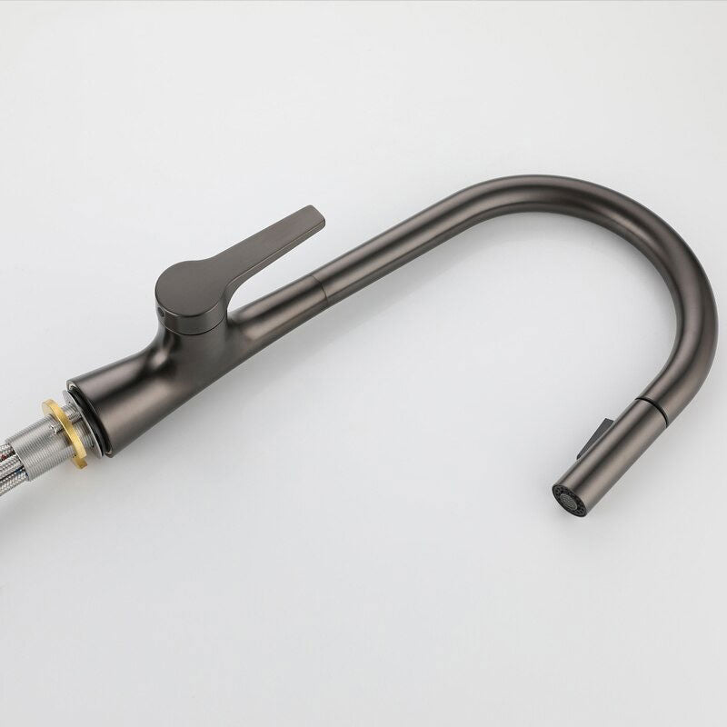 Modern Kitchen Faucet  Pull-Down Spray Head Matte Black - Product detail 4