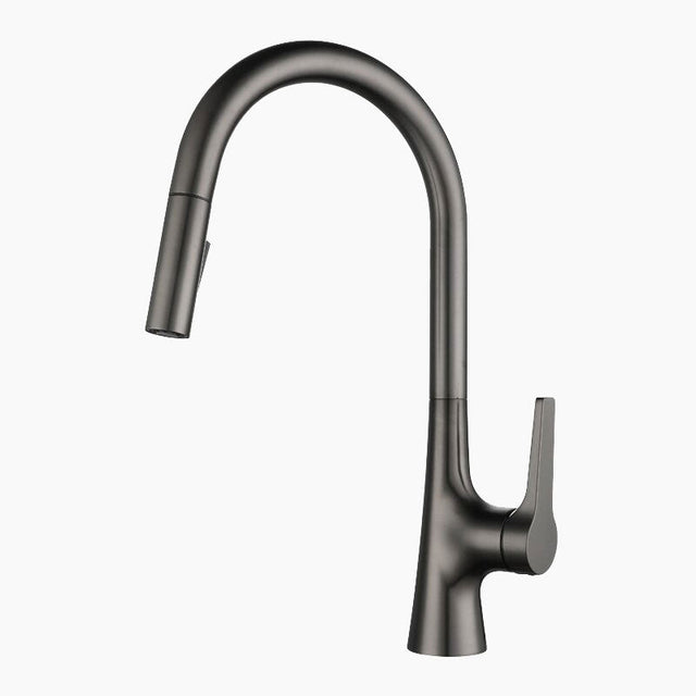 Modern Kitchen Faucet  Pull-Down Spray Head Matte Black - Product showcase
