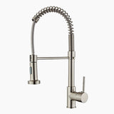 Professional Kitchen Faucet  Pull-Down Spray Head With Brushed Steel Finish - Product showcase