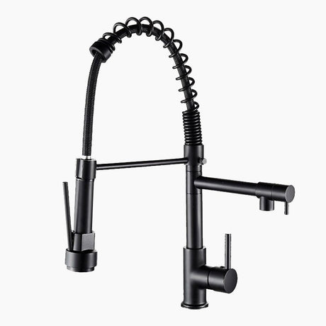 Modern Kitchen Faucet  Matte Black Pull-Down Sprayer - Product showcase