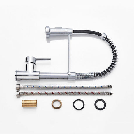 Professional Kitchen Faucet  Chrome Pull-Down Spray Head - Detailed view