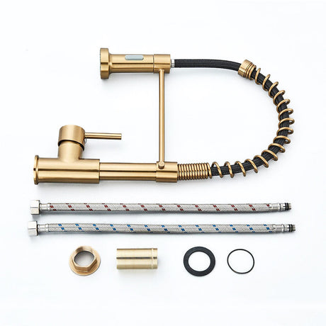 Professional Kitchen Faucet  Gold Pull-Down Spray Head - Product detail 5