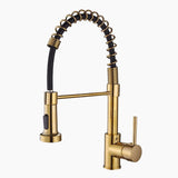 Professional Kitchen Faucet  Gold Pull-Down Spray Head - Product showcase
