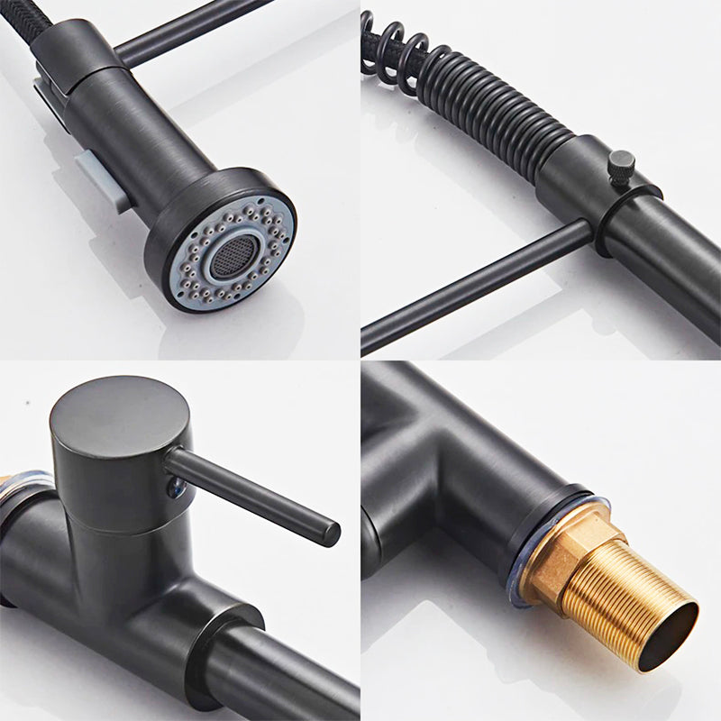 Professional Kitchen Faucet  Matte Black Pull-Down Sprayer - Product detail 4