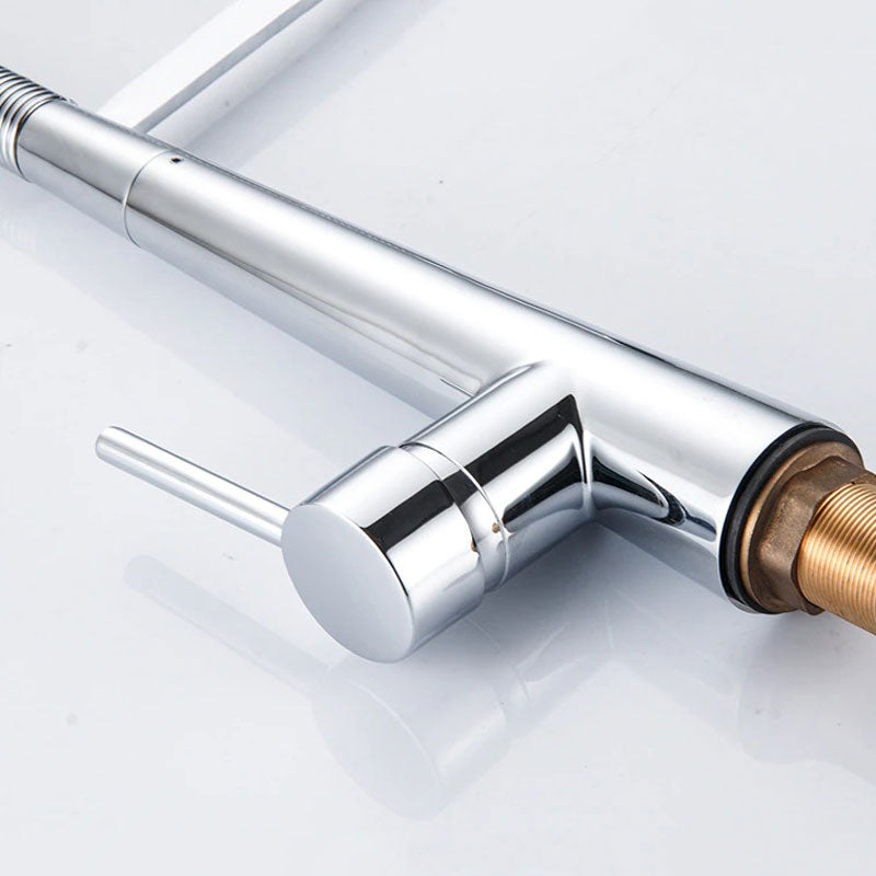 Professional Kitchen Faucet  Flexible Spring Neck Chrome Finish - Detailed view