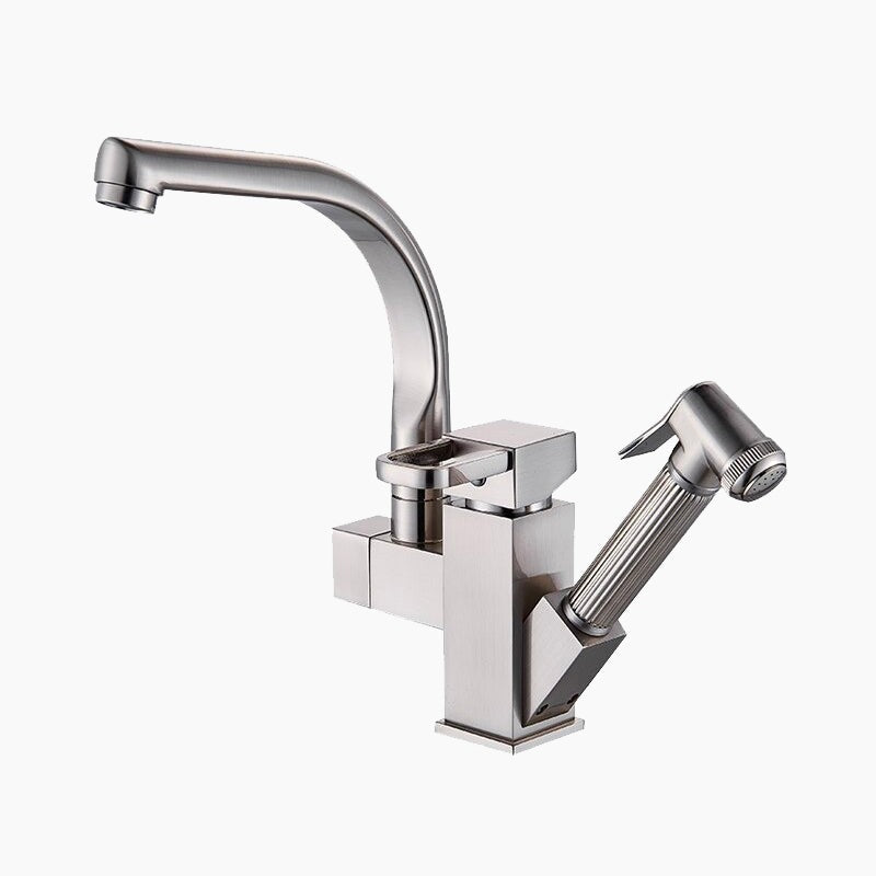 Modern Kitchen Faucet  Pull-Out Sprayer Square Design - Product showcase