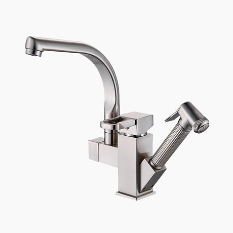 Modern Kitchen Faucet  Pull-Out Sprayer Square Design - Product showcase