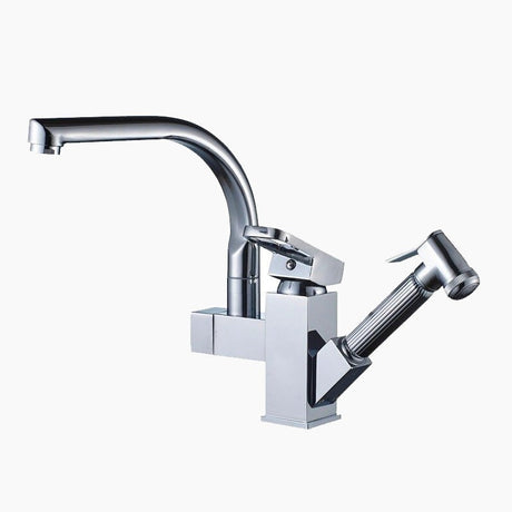 Modern Kitchen Faucet  Pull-Out Sprayer Chrome Design - Product showcase