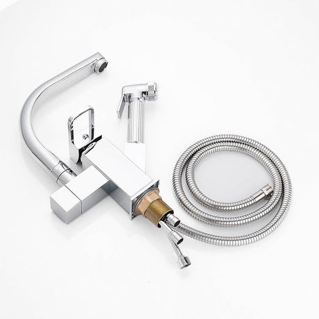 Modern Kitchen Faucet  Pull-Out Sprayer Square Design - Detailed view