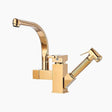 Modern Kitchen Faucet  Gold Pull-Out Sprayer Design - Product showcase