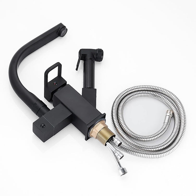 Modern Kitchen Faucet  Matte Black Pull-Out Sprayer - Detailed view