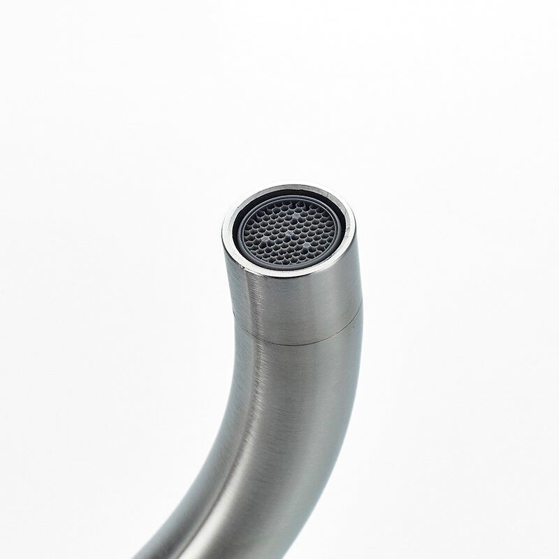 Modern Kitchen Faucet  Stainless Steel Gooseneck Design - Detailed view