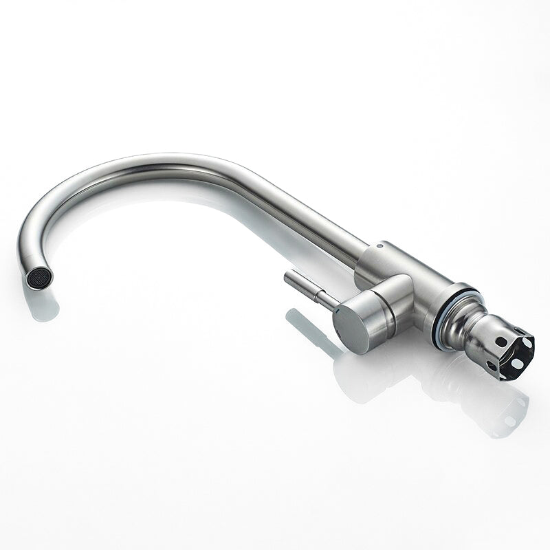Modern Kitchen Faucet  Stainless Steel Gooseneck Design - Product example