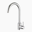 Modern Kitchen Faucet  Gooseneck Spout Chrome Finish - Product showcase