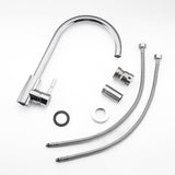 Modern Kitchen Faucet  Gooseneck Spout Chrome Finish - Product example