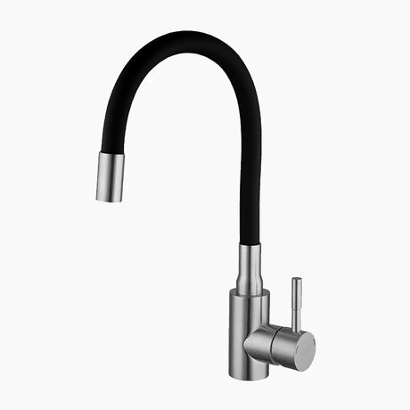 Modern Kitchen Faucet  Flexible Gooseneck Steel Design - Detailed view