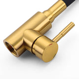 Modern Kitchen Faucet  Black Flexible Neck Gold Finish - Product example