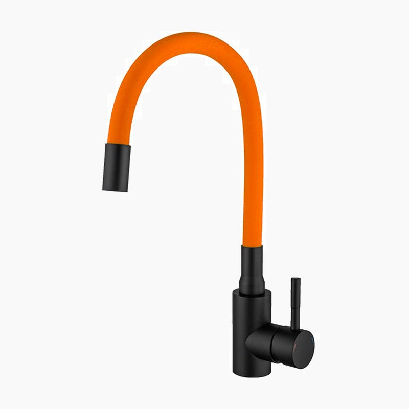 Modern Kitchen Faucet  Flexible Gooseneck Matte Black - Product detail 5