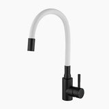 Modern Kitchen Faucet  Flexible Gooseneck Matte Black - Detailed view