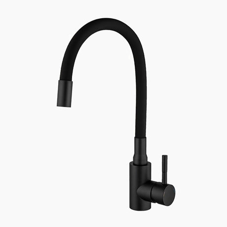 Modern Kitchen Faucet  Flexible Gooseneck Matte Black - Product showcase