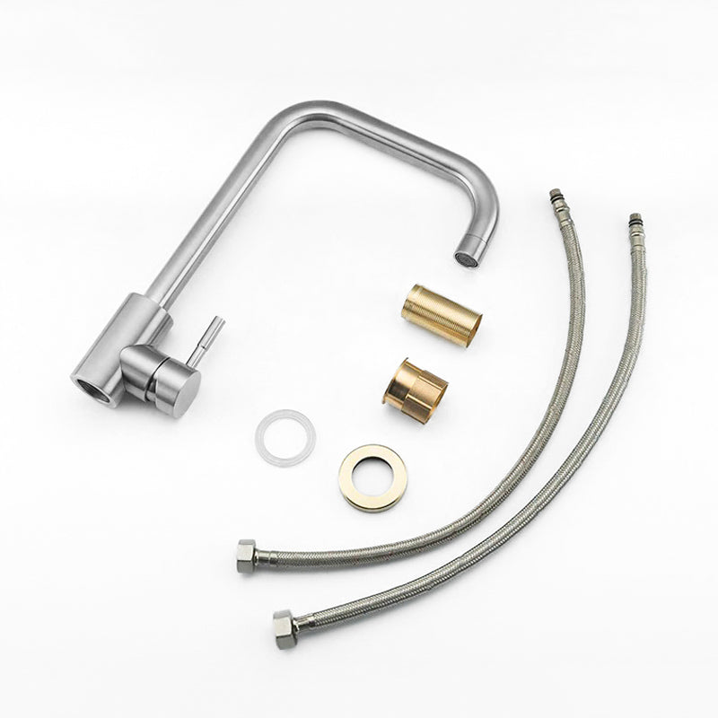 Modern Kitchen Faucet  Stainless Steel Gooseneck Design - Product example