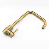 Modern Gold Kitchen Faucet  Rectangular Gooseneck Design - Detailed view