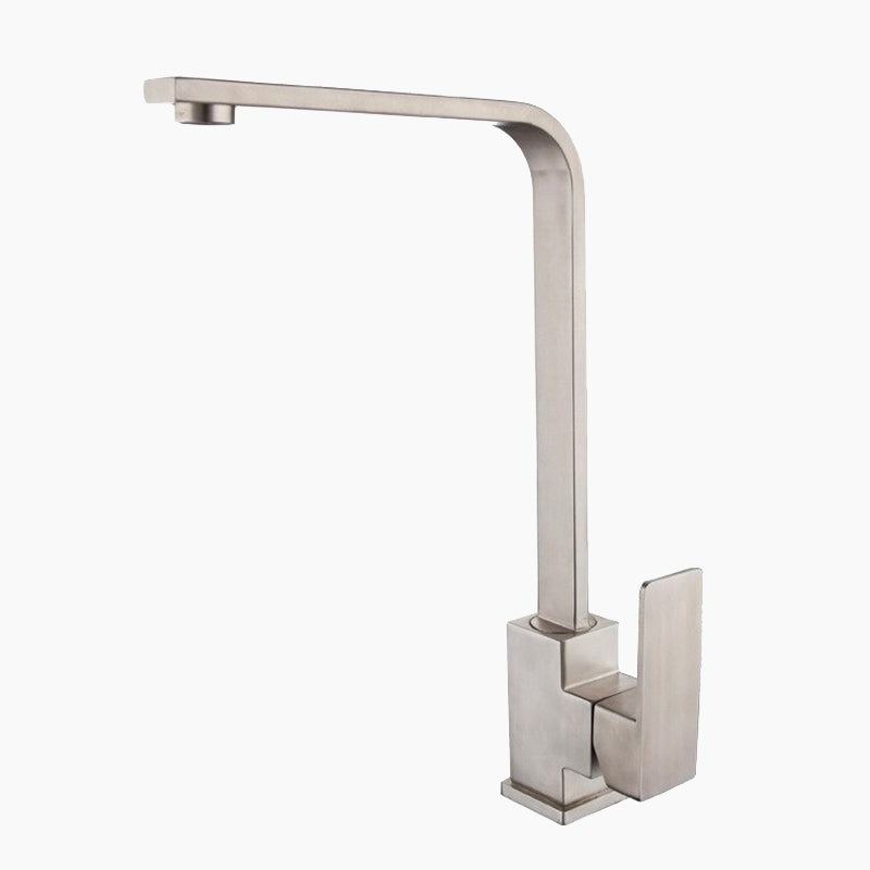 Modern Kitchen Faucet  Geometric Brushed Steel Design - Product showcase