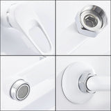 Modern Wall Mount Kitchen Faucet  White Extended Swivel Spout - Product example