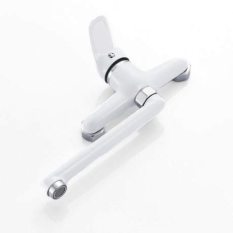 Modern Wall Mount Kitchen Faucet  White Extended Swivel Spout - Product detail 4