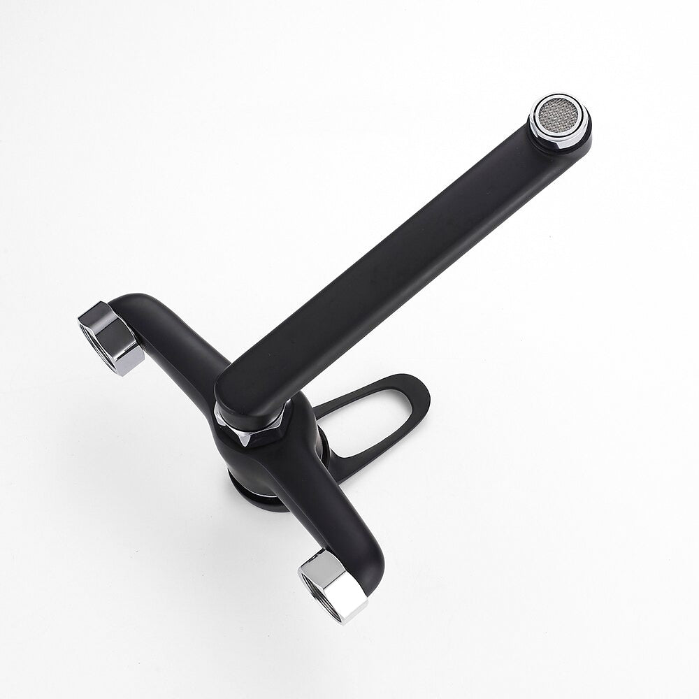 Wall Mounted Kitchen Faucet  Matte Black Swivel Spout - Product detail 4