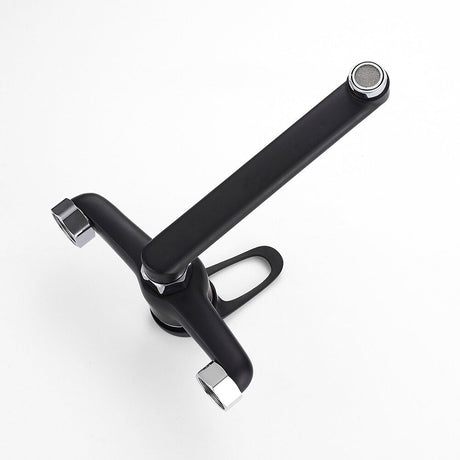Wall Mounted Kitchen Faucet  Matte Black Swivel Spout - Product detail 4