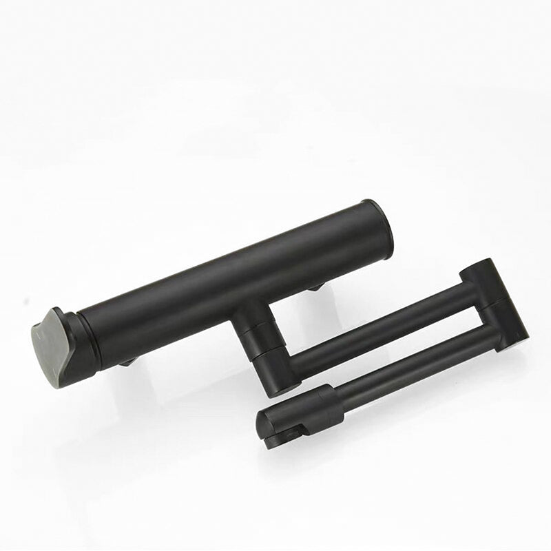 Modern Wall Mount Kitchen Faucet  Matte Black Extendable Design - Detailed view