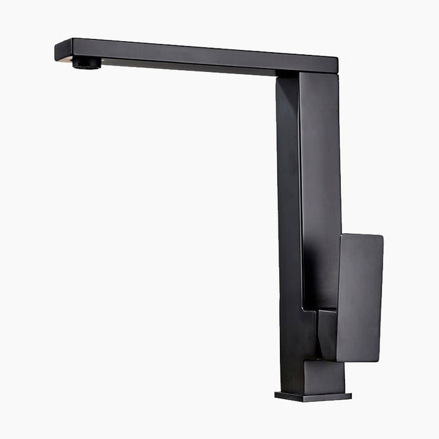 Modern Kitchen Faucet  Geometric Matte Black Design - Product showcase